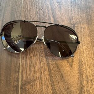 Diff eyewear matte Black Koko Aviator Sunglasses new with case